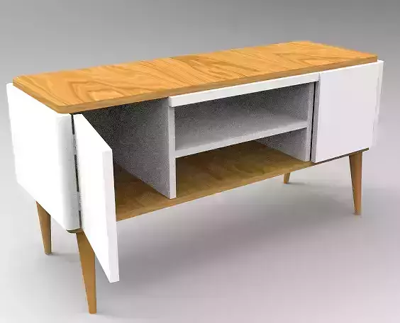  TV stand 2 white doors type Hansel Scandinavian brand