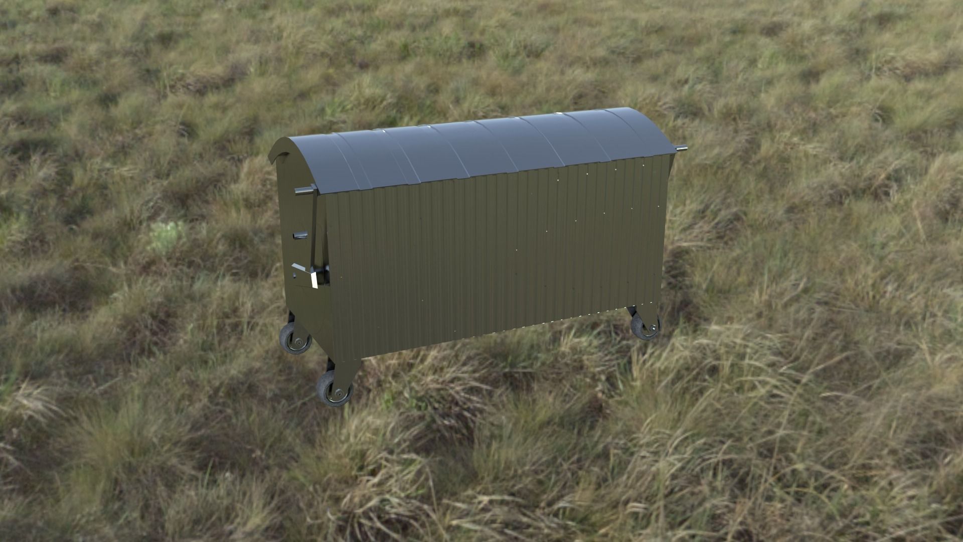 trash can Low-poly 3D model_2