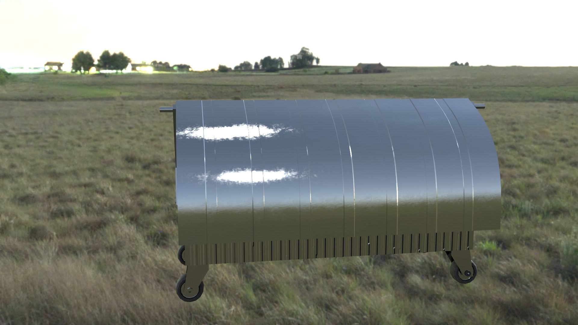 trash can Low-poly 3D model_4