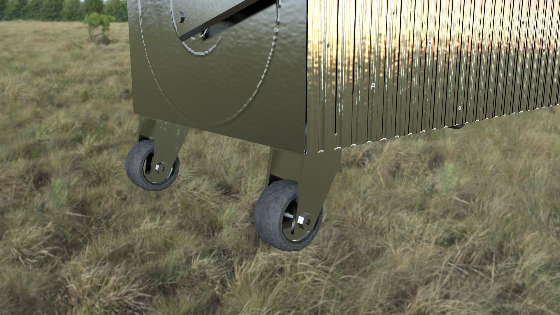 trash can Low-poly 3D model_1