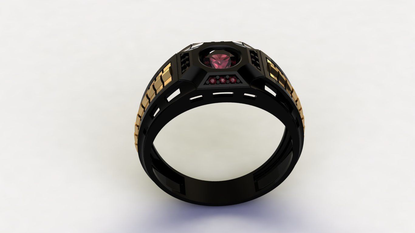 man ring cross black 3D print model_8