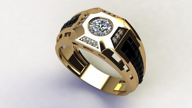 man ring cross black 3D print model