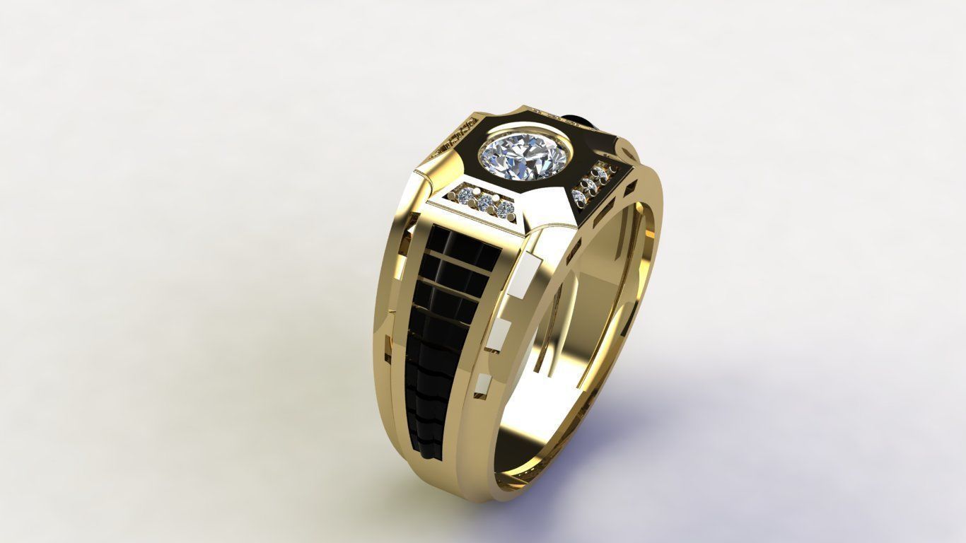 man ring cross black 3D print model_2