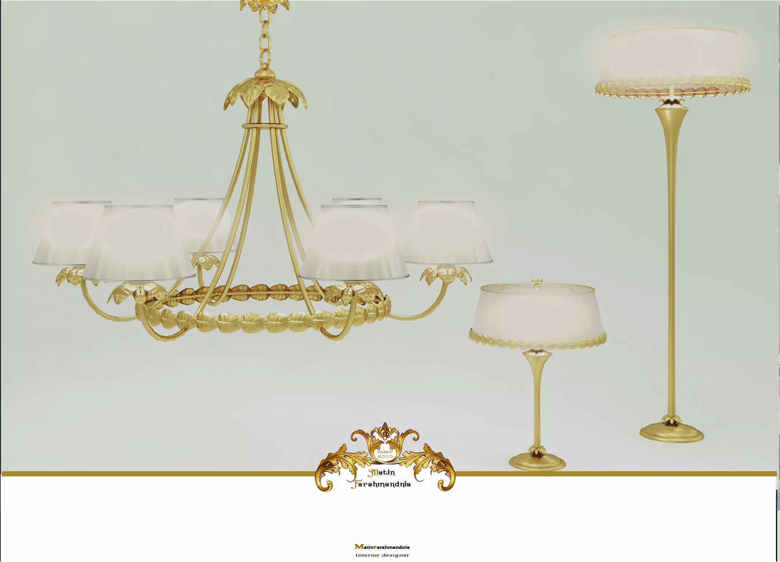 Chandelier Floor Lamp desk lamp 3D model_0
