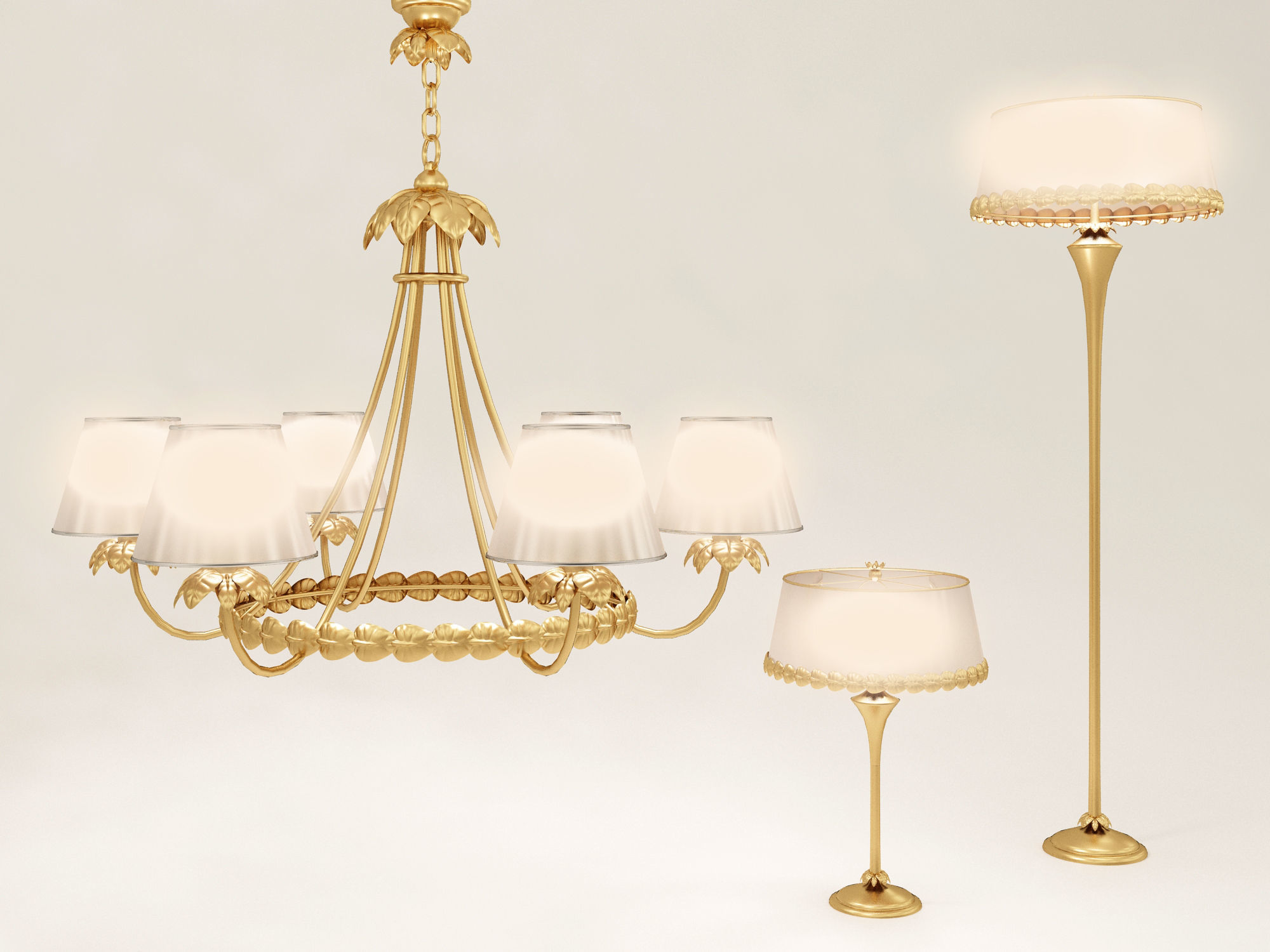 Chandelier Floor Lamp desk lamp 3D model_2