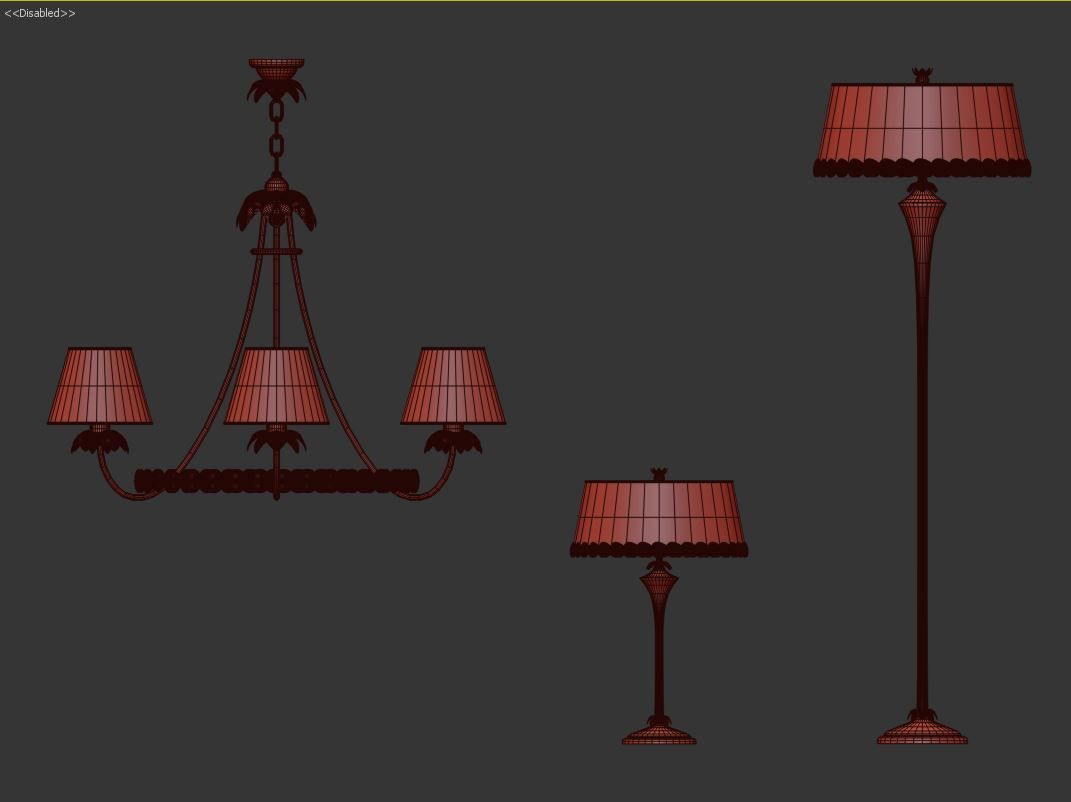 Chandelier Floor Lamp desk lamp 3D model_5