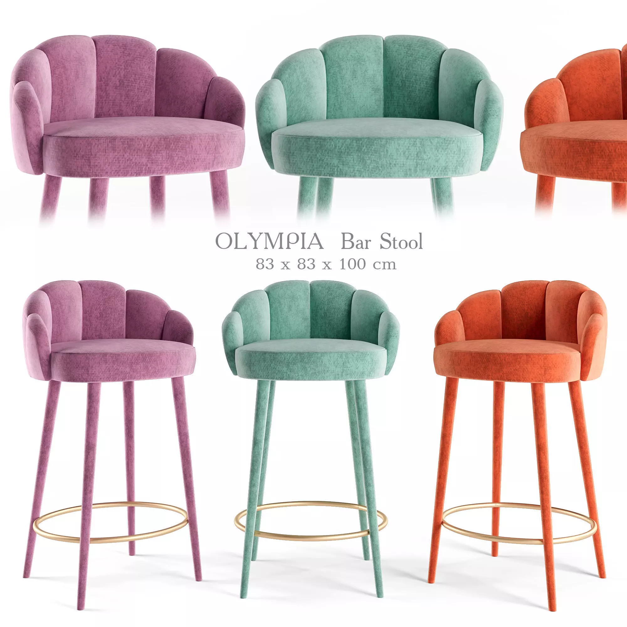 Olympia Bar and Counter Stool 3D model_0