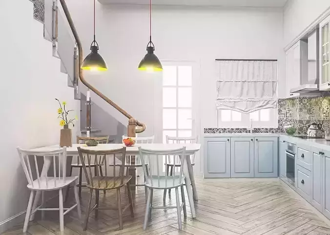 Farmhouse Kitchen Sketchup Model Scene