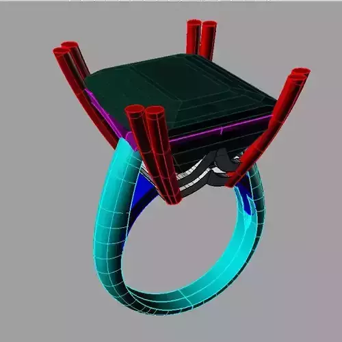 ring with topaz 3D print model AN151