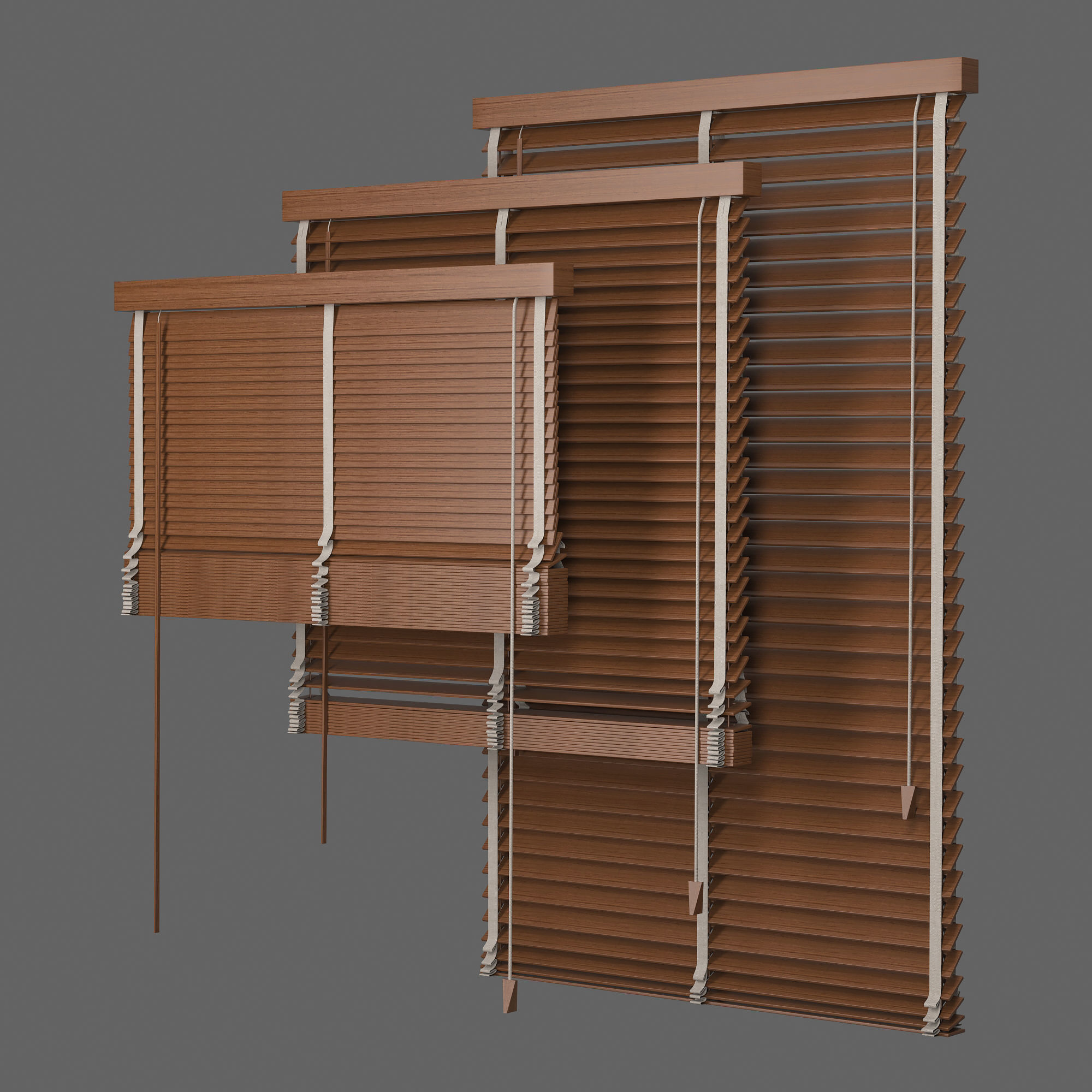 Set Blinds Wooden 1 3D model_2