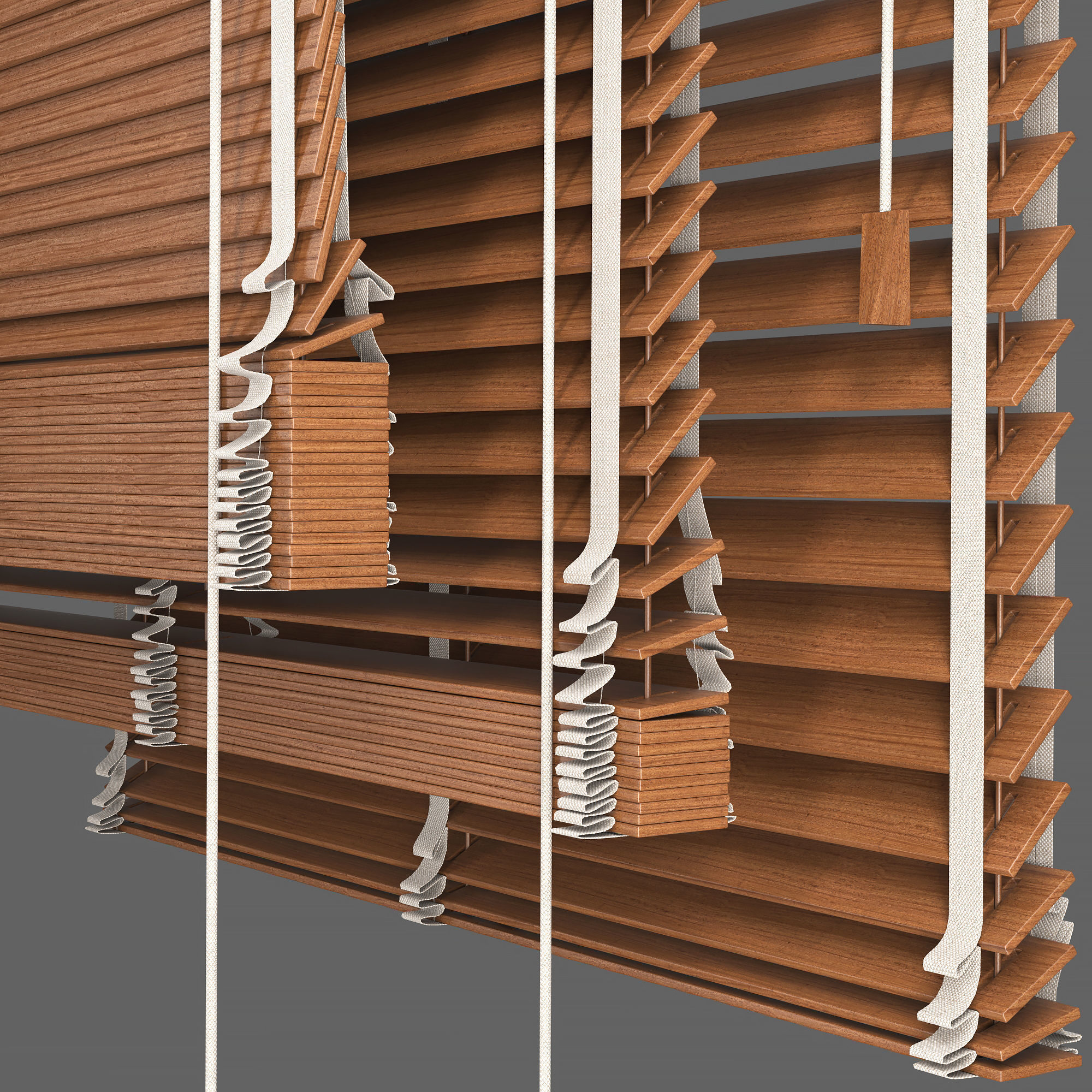 Set Blinds Wooden 1 3D model_4