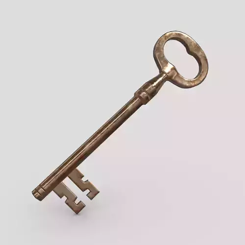 Key 8 golden Low-poly 3D model