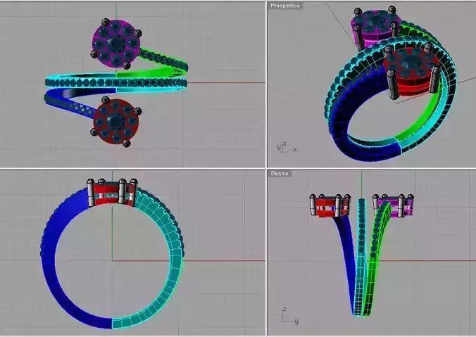 Contrarie  band engagement ring round diamond an155