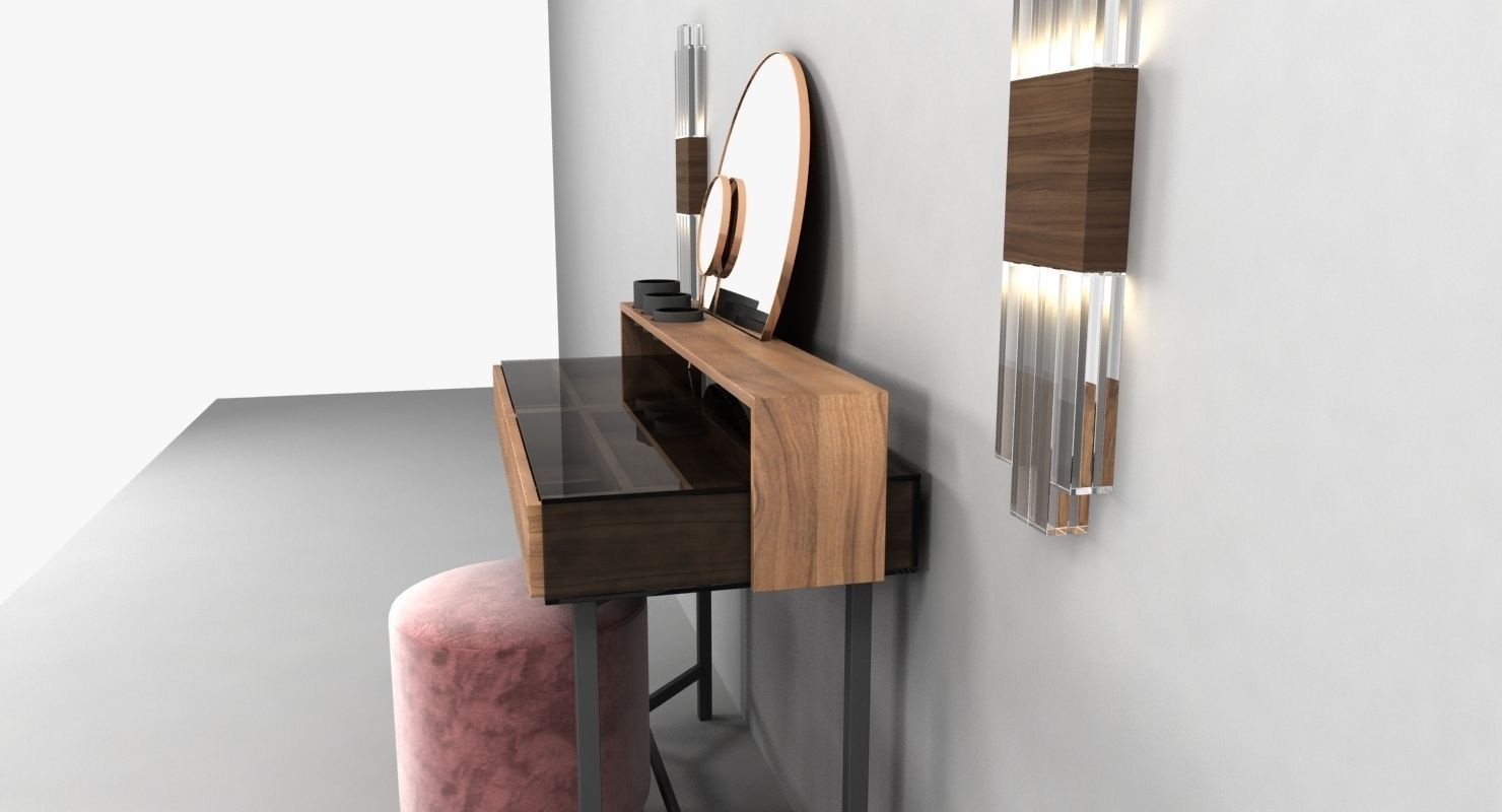 VIRTU ORNATU dressing table and azucena stool 3D model_2