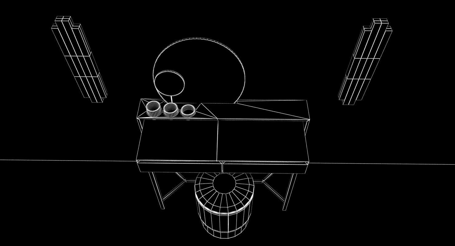 VIRTU ORNATU dressing table and azucena stool 3D model_1