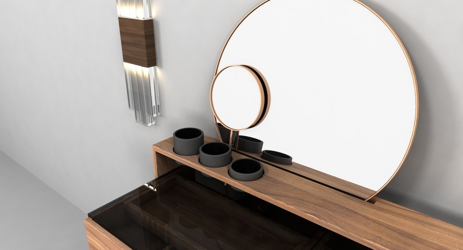 VIRTU ORNATU dressing table and azucena stool 3D model_5