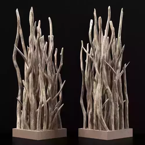 Planter wall branch crooked old n3 3D model