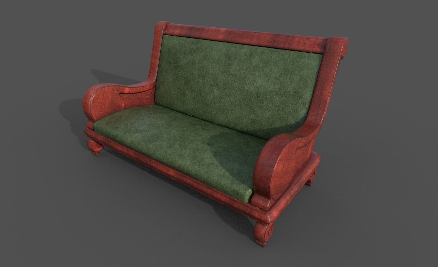 Old furniture set Low-poly 3D model_10