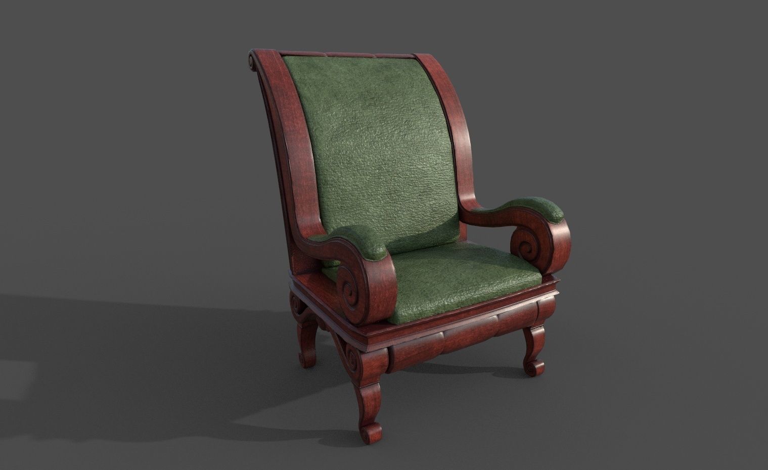 Old furniture set Low-poly 3D model_3