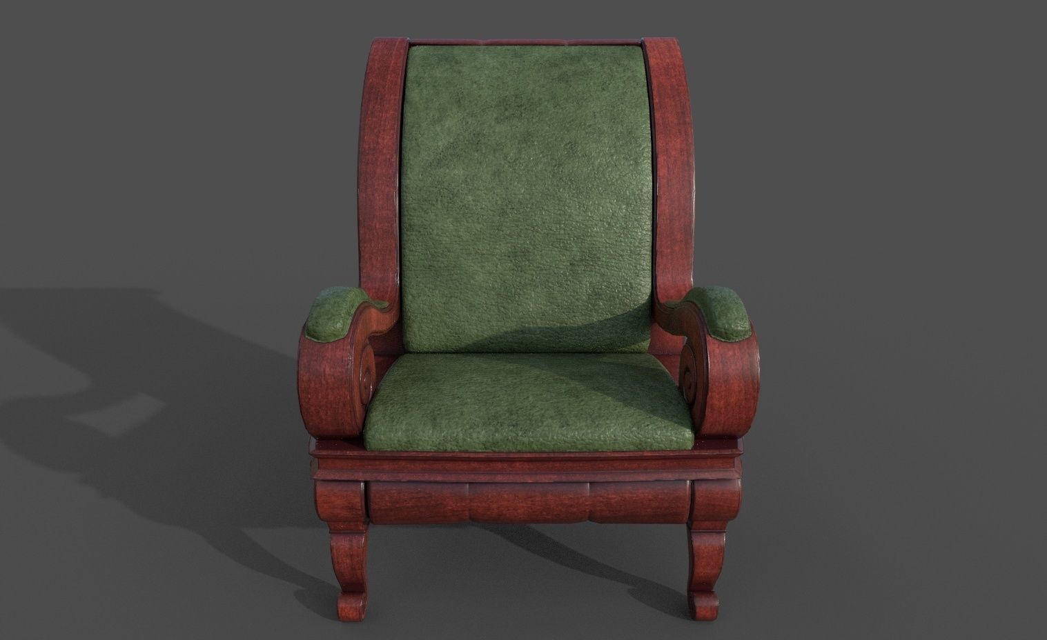 Old furniture set Low-poly 3D model_4