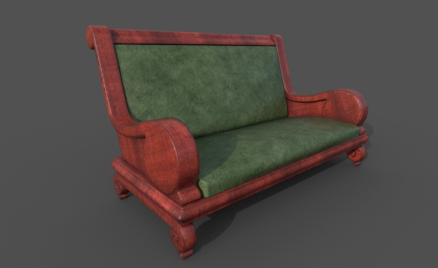 Old furniture set Low-poly 3D model_8