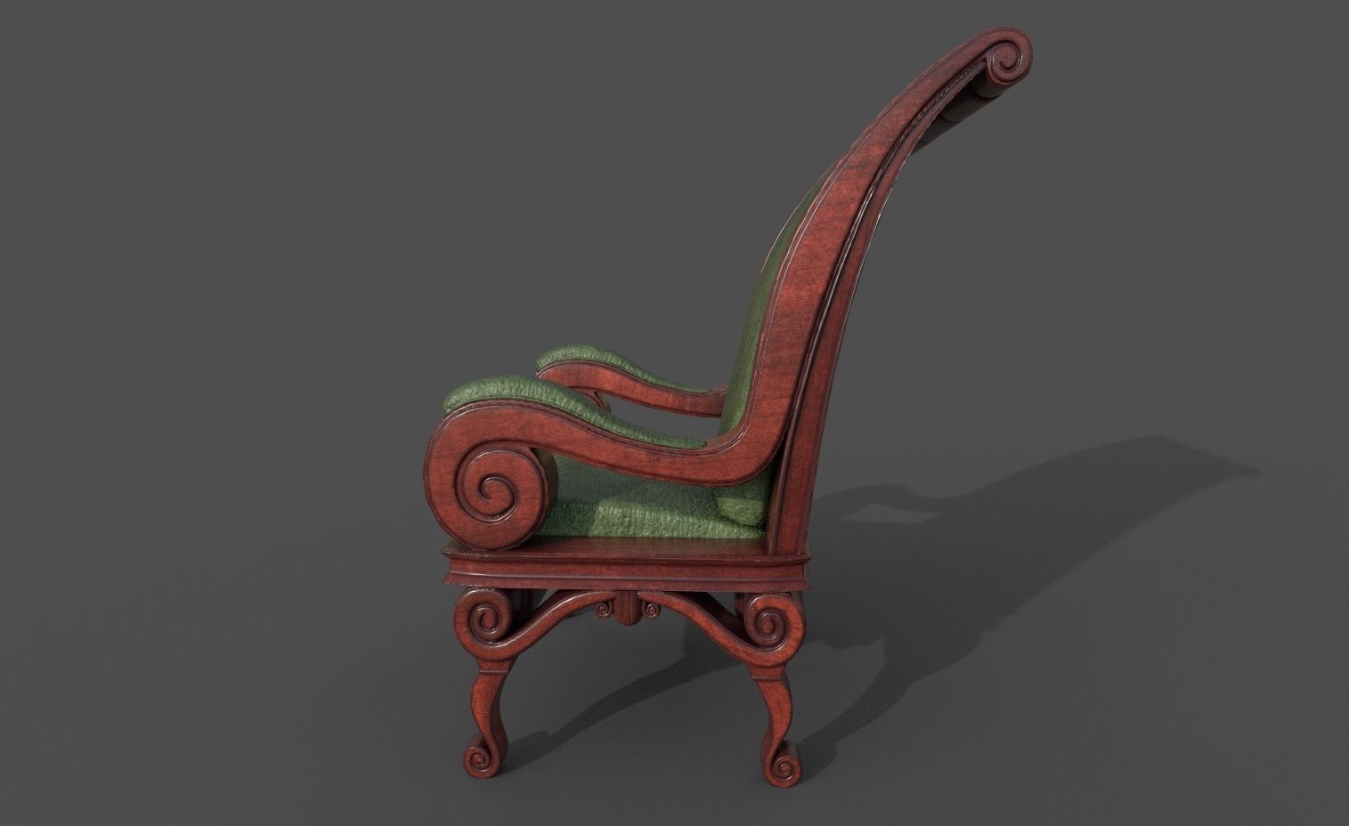 Old furniture set Low-poly 3D model_6