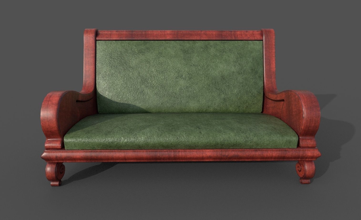 Old furniture set Low-poly 3D model_9
