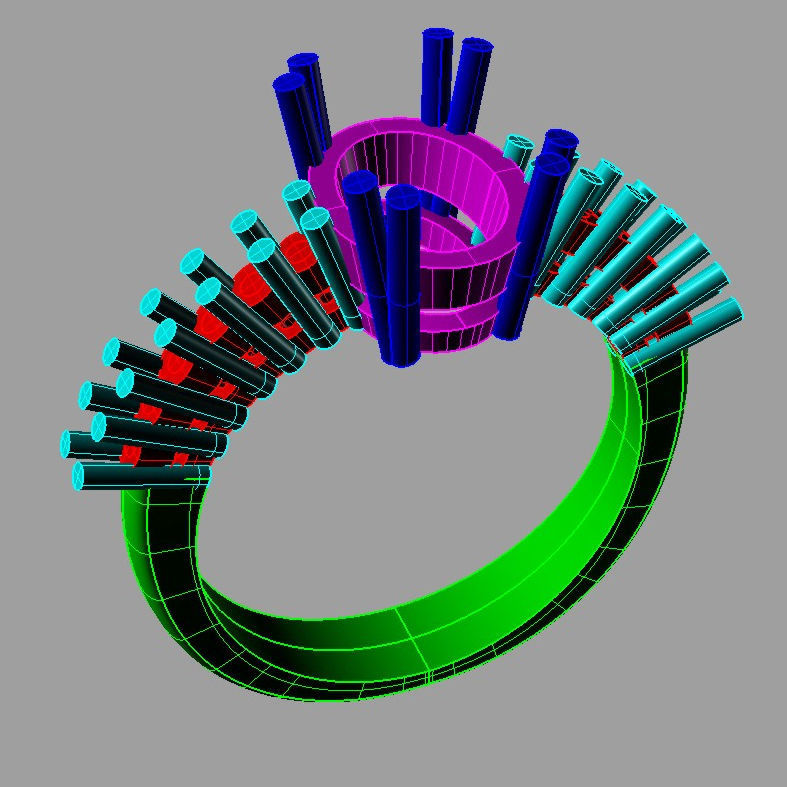 Oval Gem Woman Diamond Gold Ring 3D print model 3D print model_1