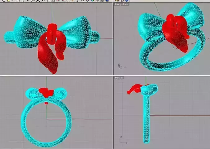 Bow-Knot delicate beautiful ring many Anello fiocco an157