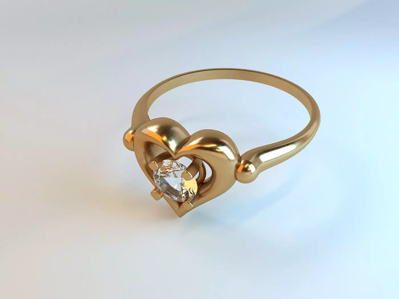 Heart ring printable model 3D print model_0