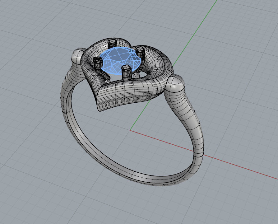 Heart ring printable model 3D print model_2