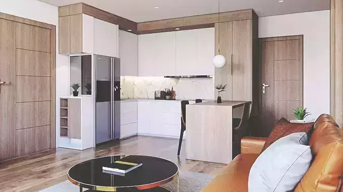 Minimalist Apartment Interior Sketchup Model Scene