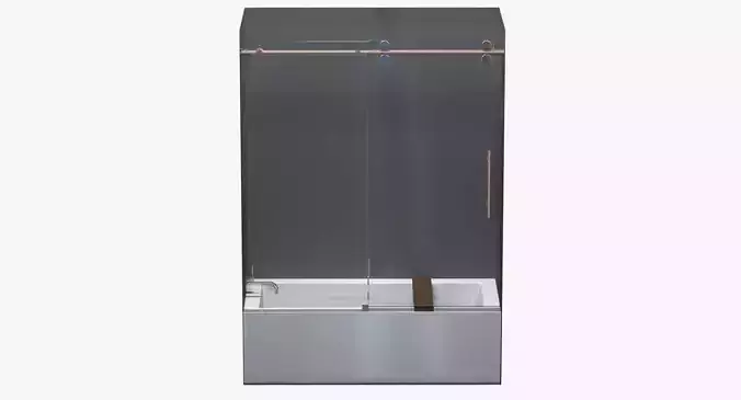 westyle bathtub cube and Glass doors Fleurco Kinetik 3D model