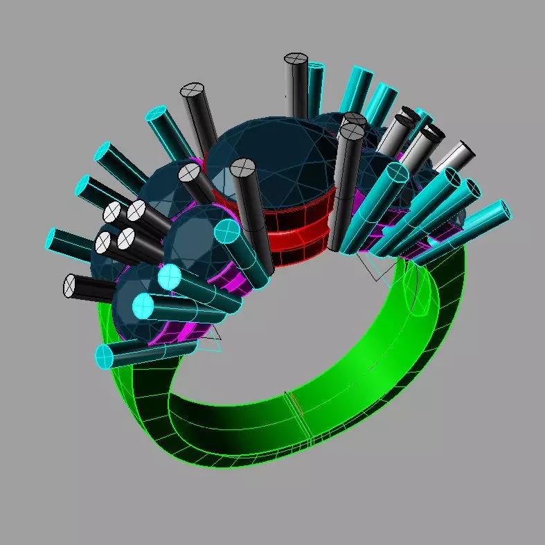 engagement ring 3D print model ANELLO PIETRA ROTONDA an164 3D print model_0