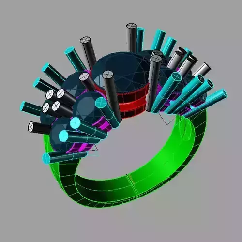 engagement ring 3D print model ANELLO PIETRA ROTONDA an164