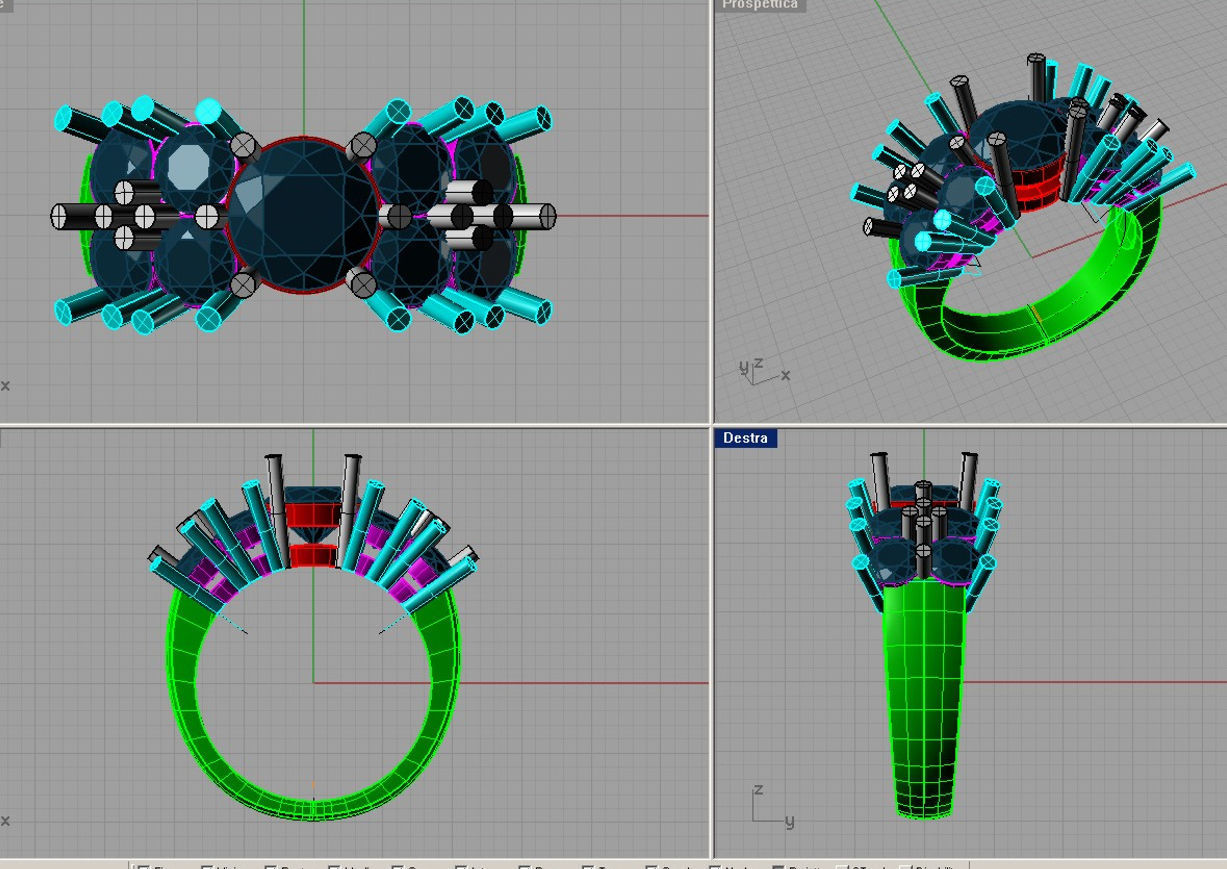 engagement ring 3D print model ANELLO PIETRA ROTONDA an164 3D print model_3
