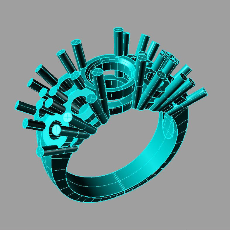 engagement ring 3D print model ANELLO PIETRA ROTONDA an164 3D print model_2