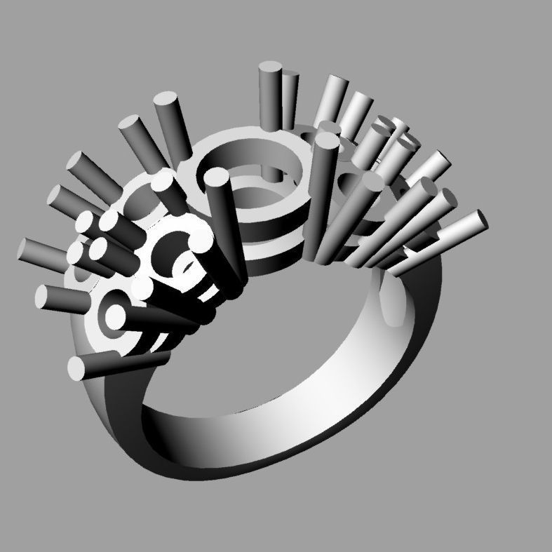 engagement ring 3D print model ANELLO PIETRA ROTONDA an164 3D print model_5