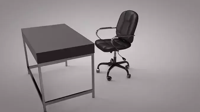 Office computer chair and table 