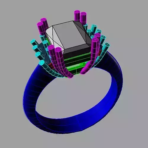 The Emerald cut Engagement ring  an 166 anello cestino classico