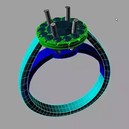 Halo Diamond Ring 3D print model anello tipo tiffany an 167