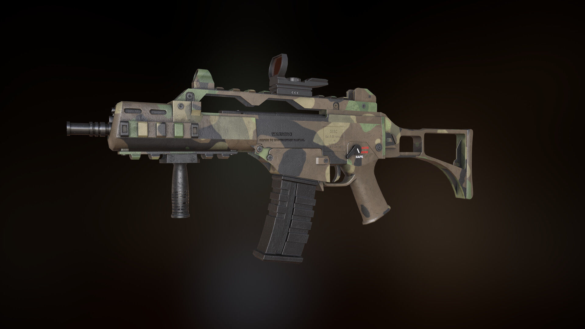 G36C AR with skins Low-poly 3D model_4