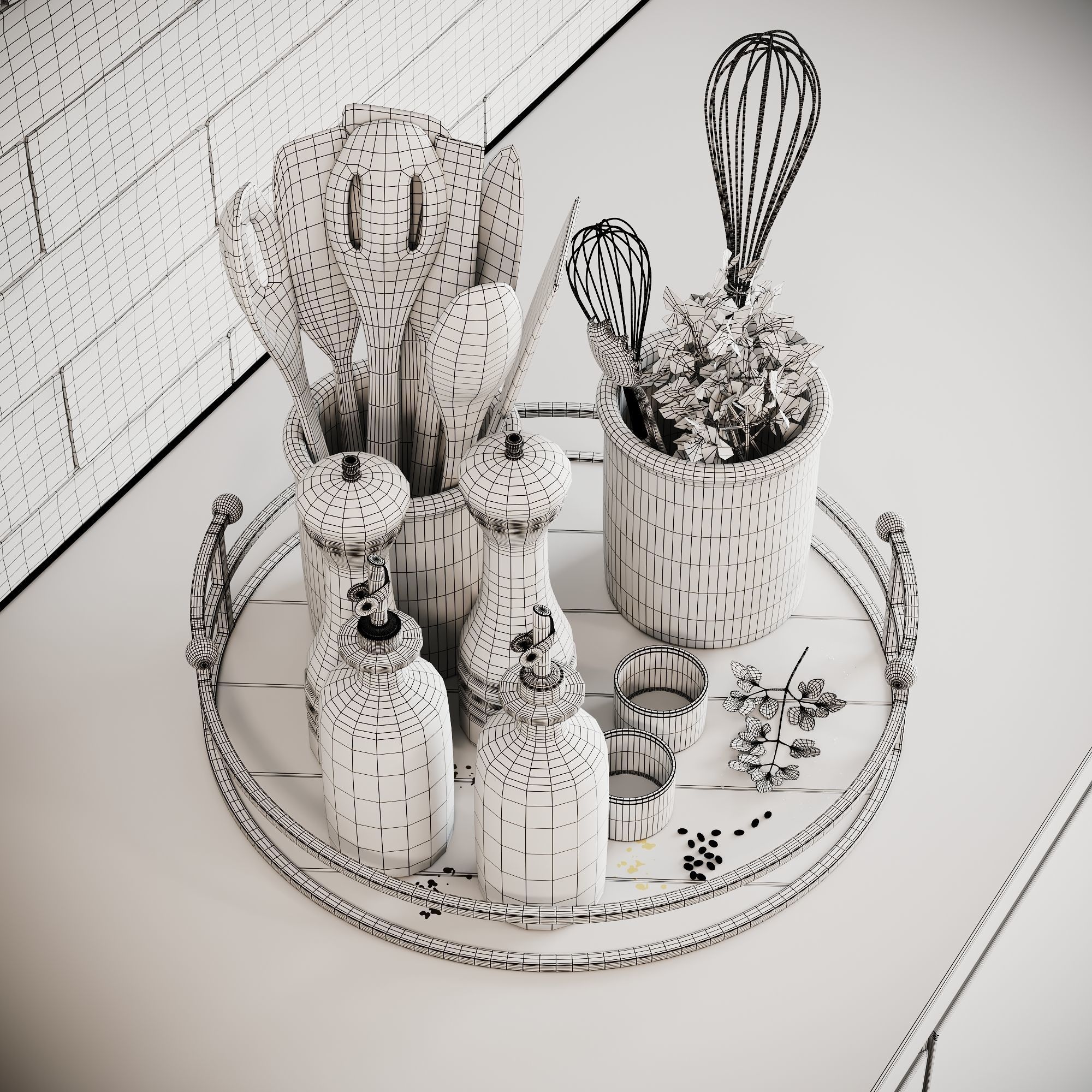 Kitchen Accessories SCENE Corona 3D model_8