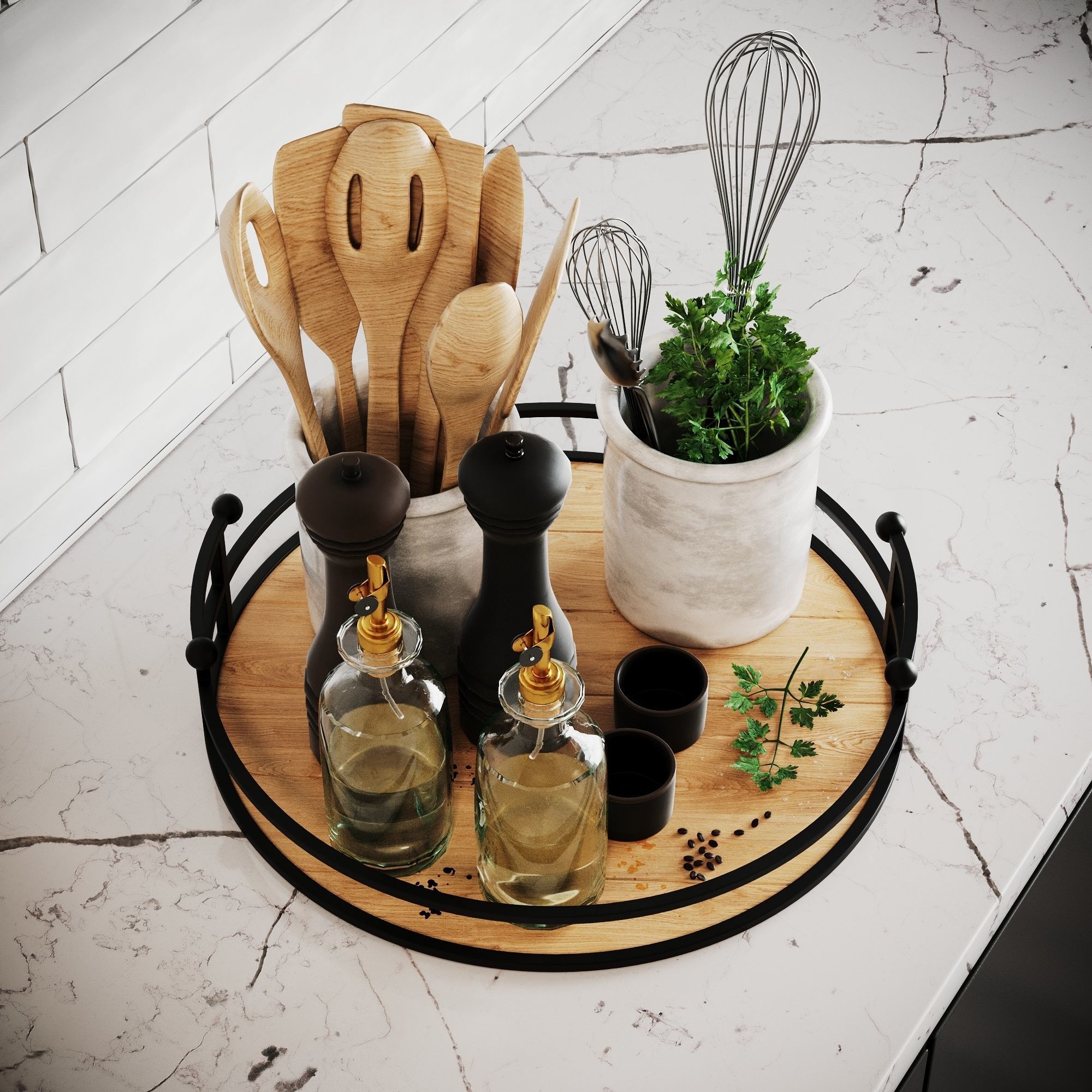 Kitchen Accessories SCENE Corona 3D model_1