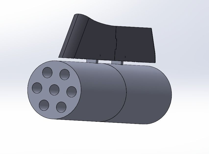 Rocket launcher Pod with Wing Pylon 3D print model_3