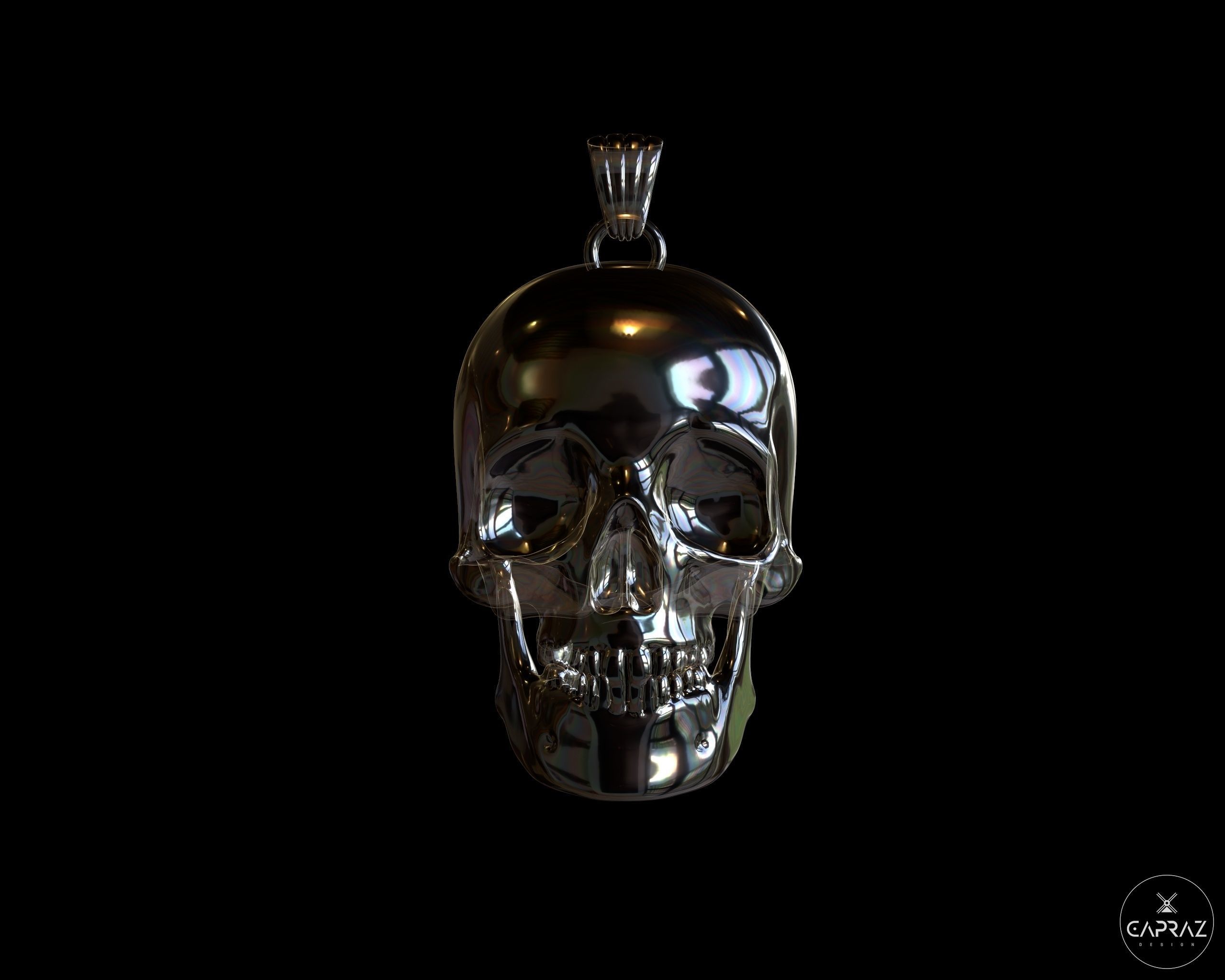3D Printable Skull Neclace - rc 3D print model_10
