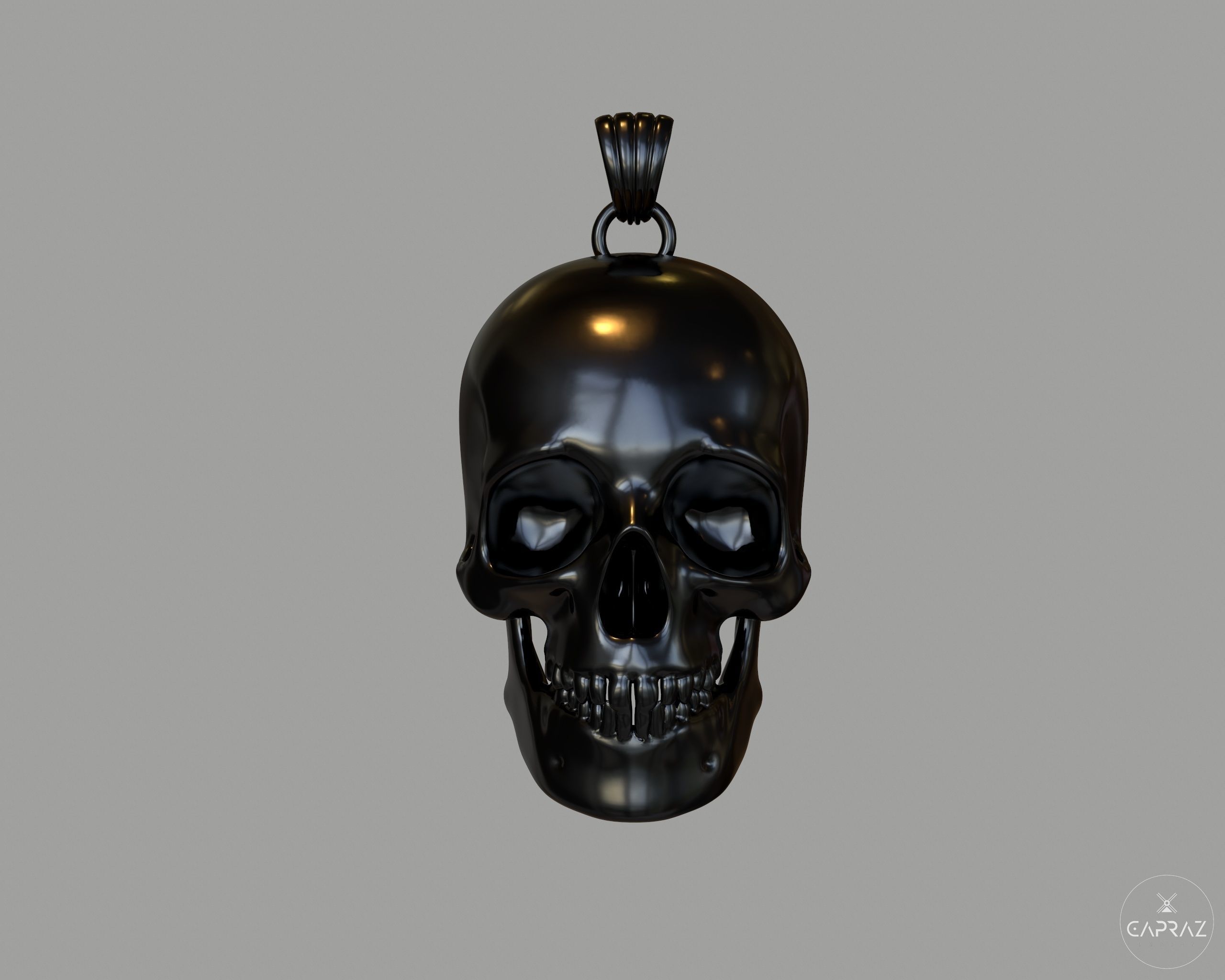 3D Printable Skull Neclace - rc 3D print model_2