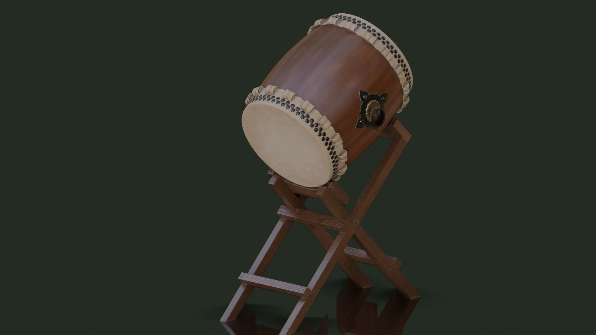 Taiko Drum Low-poly 3D model_13