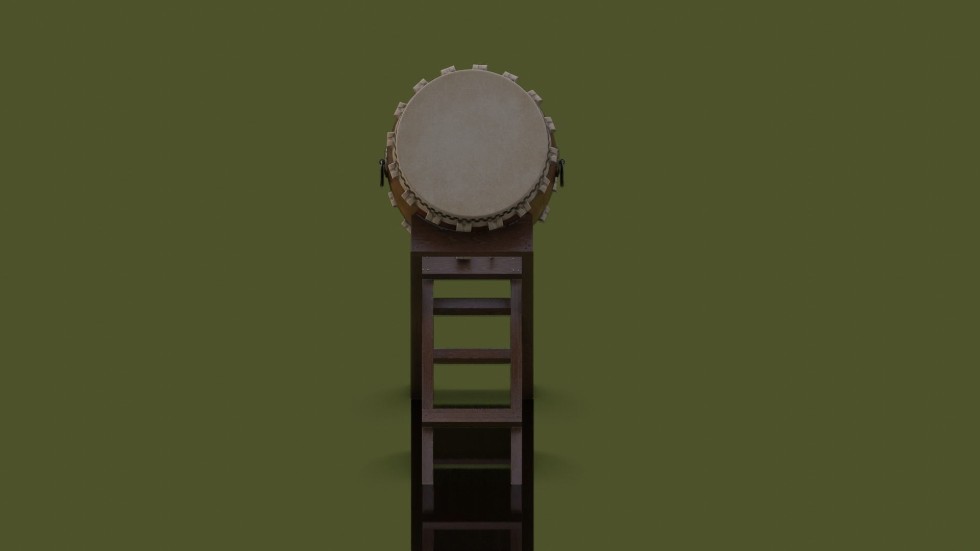 Taiko Drum Low-poly 3D model_10