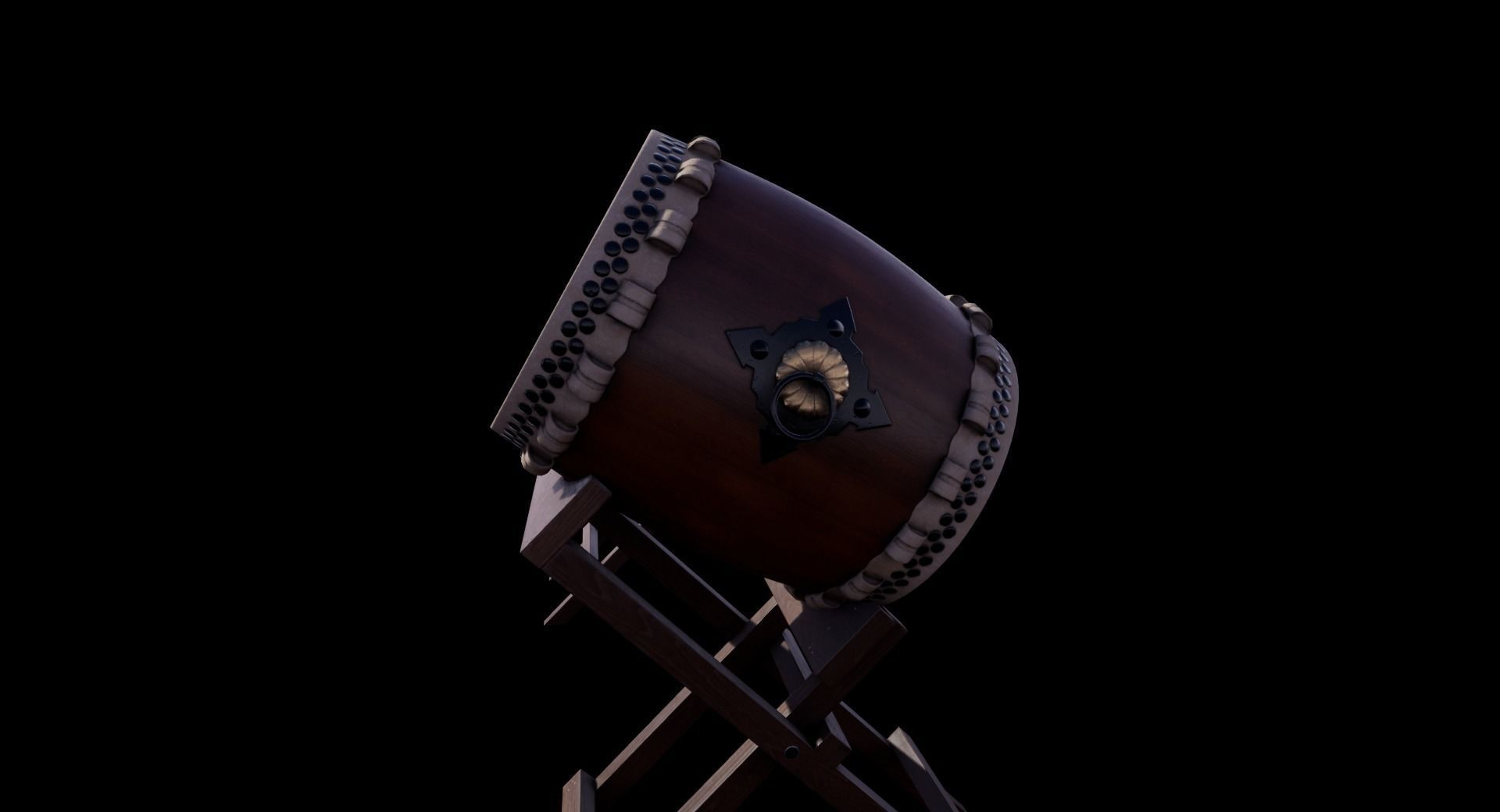 Taiko Drum Low-poly 3D model_7